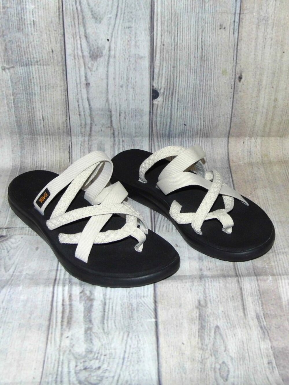 TEVA Voya Zillesa Beige Slide Sandals Womens Size 8